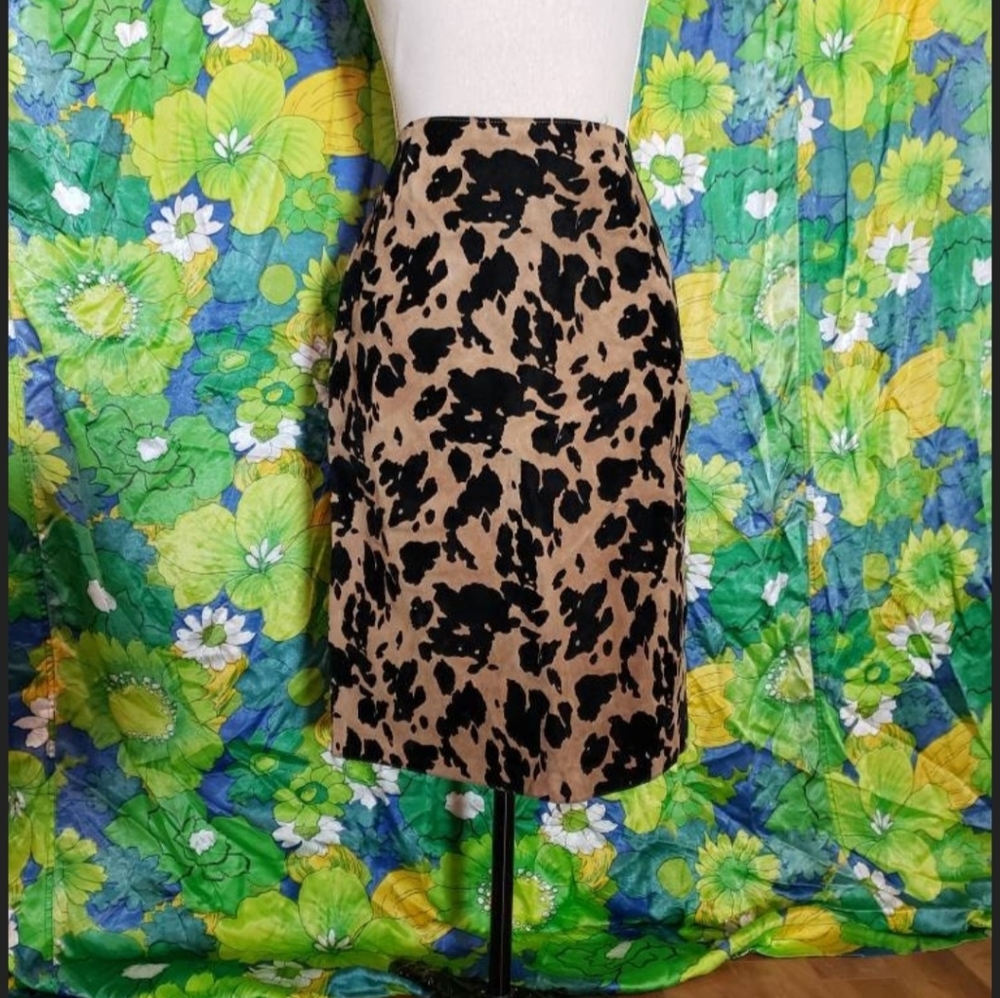 Danier cow print suede skirt